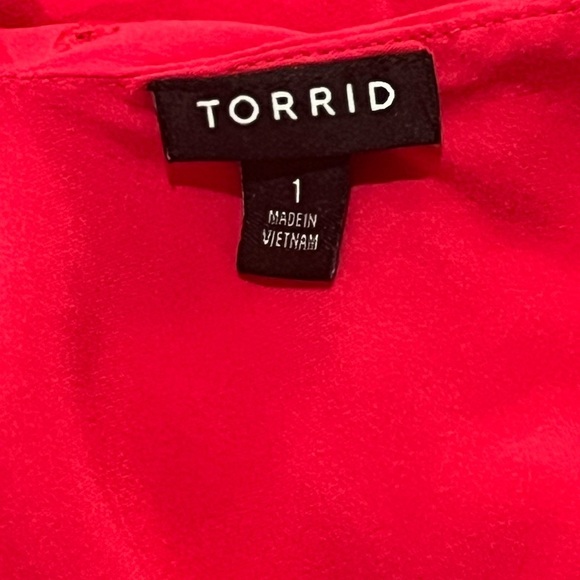 Hot Pink Off-the-Shoulder Ruffle Top with adjustable straps size 1 (14-16) EUC - Picture 8 of 10